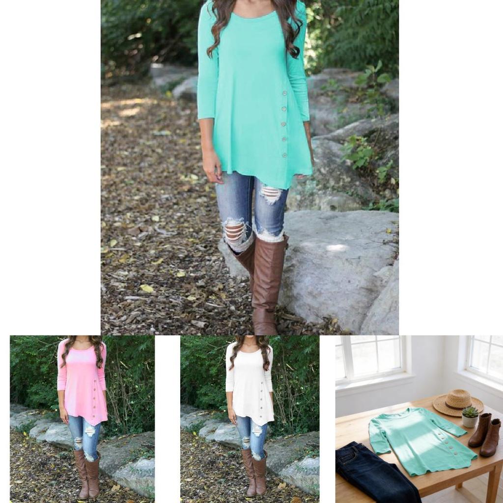 Womens Long Sleeve Casual Shirt With Loose Fit For Daily Wear