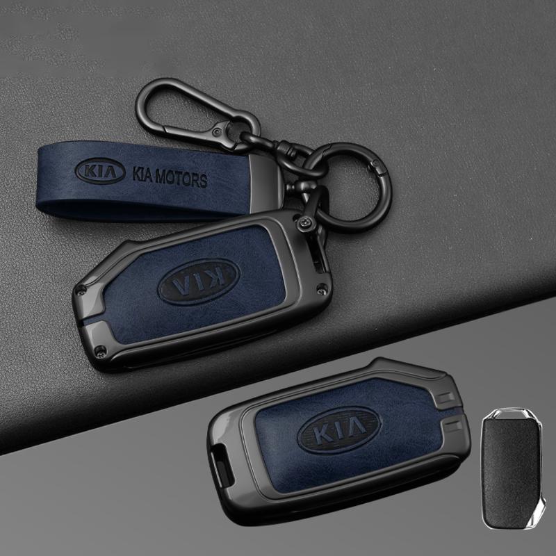 BTSOM1 Zinc Alloy Car Key Case Cover Leather Shell Holder For KIA Sportage R GT Stinger Sorento Ceed Cerato Forte Niro Soul Telluride