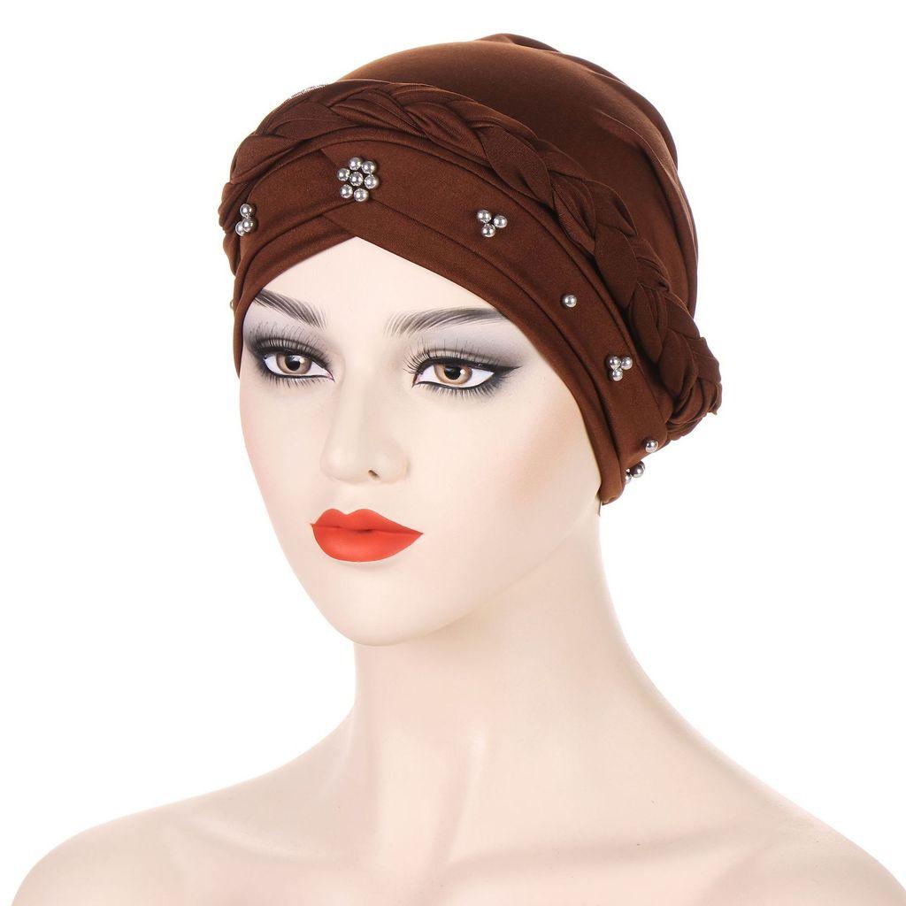 New Asian Style Dome Hat Summer Polyester Beaded Headwrap For Men And Teens
