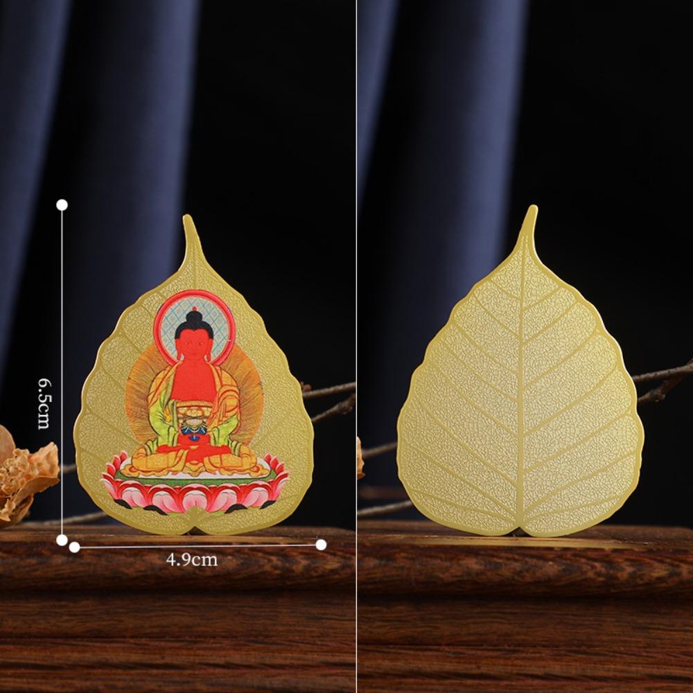 Chinese Feng Shui Copper Bodhi Leaf Twelve Zodiac Characters Sakyamuni Eight Guardian Gods Yellow God of Wealth Tara Guanyin