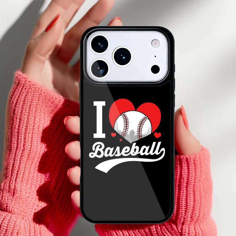 Love Baseball Sport Phone Case for iPhone 17 16 15 14 13 Pro Max Back Cover for 12 11 Pro Coque
