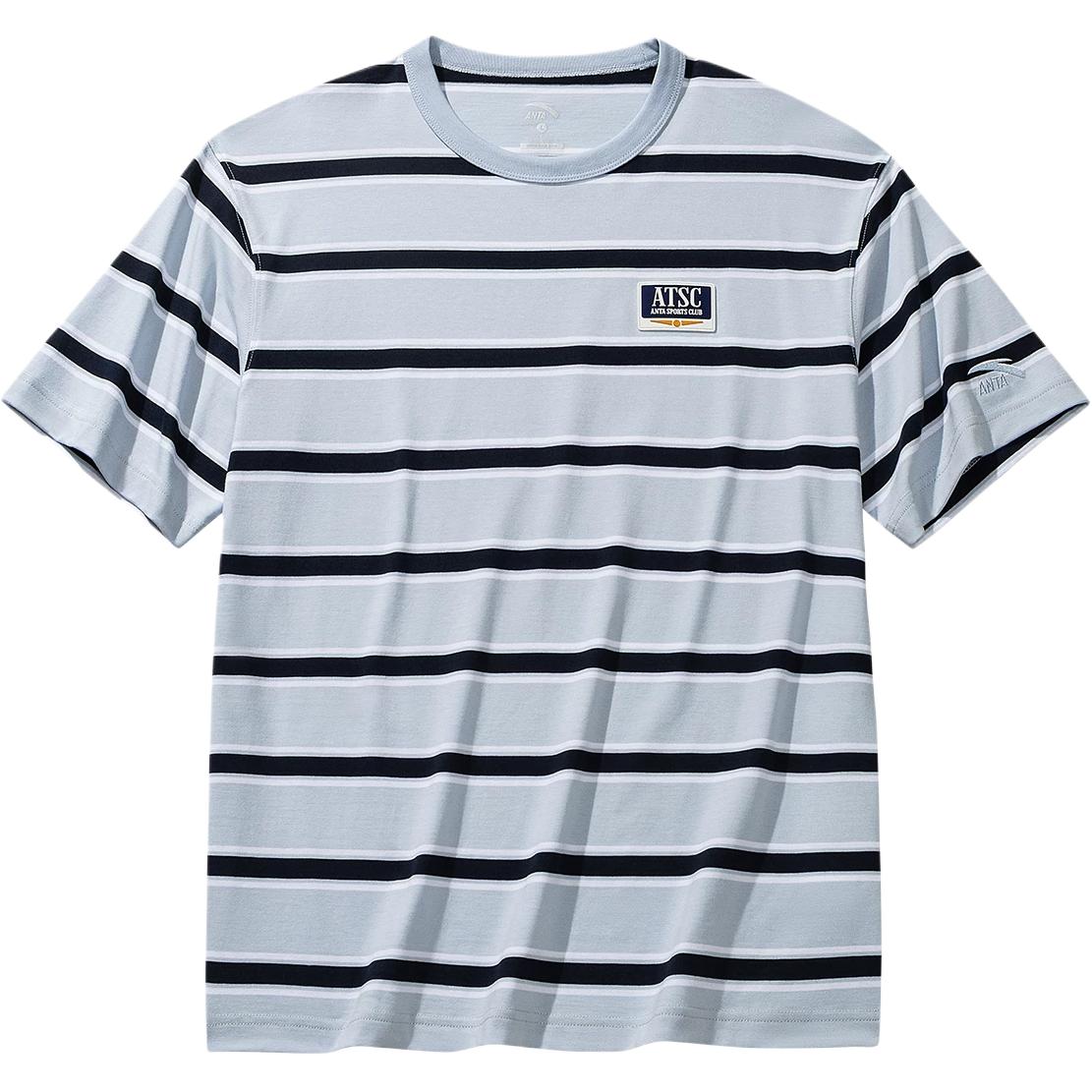 

Anta Striped Casual Versatile Round Neck Sports Short Sleeve T-Shirt Men tops 152628134-2 S