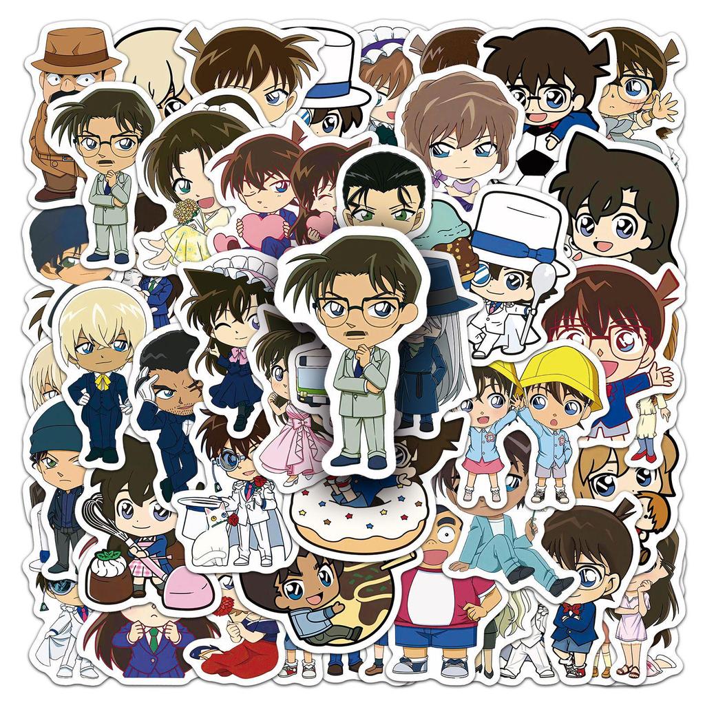 50 Q Version Detective Conan Anime Stickers for DIY Decoration On Water Bottles, Computers, Phones, and Tablets.