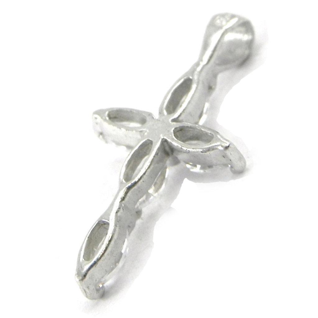 Les Trésors De Lily [C3609] - Ασημένιο Κρεμαστό 'Σταυρός Αγνότητας' Ασημί λευκό (ροδιωμένο) - 12x18 χιλ.