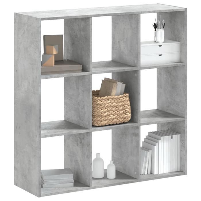 VidaXL Bibliothèque gris béton 102x32x102 cm bois d'ingénierie, étagère, étagère à livres, support de livre, armoire de 852819