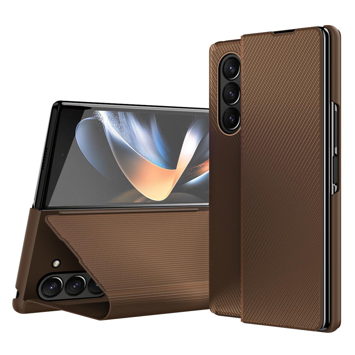 

Anti-Drop Slim Case for Samsung Galaxy Z Fold5 5G Anti-Fingerprint Phone Cover Protective Phone Case Brown