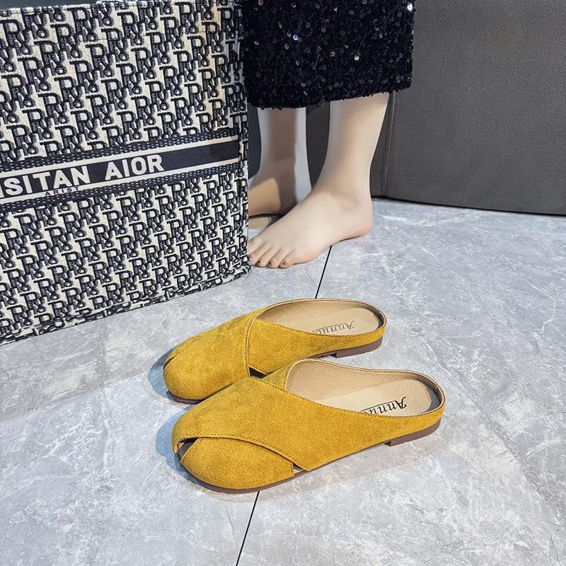 Baotou Half Slippers Women's Outer Wear 2025 New Summer Flat-bottomed Lazy One-pedal Soft-soled Birkencool Slippers