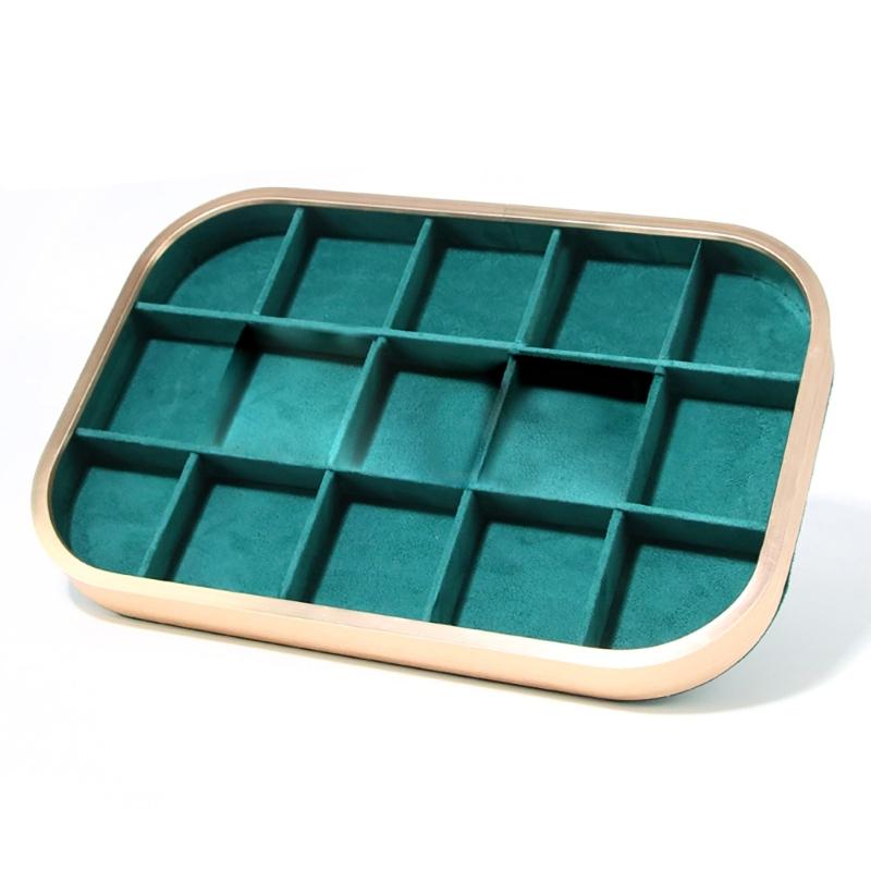 Elegant Velvets Jewelry Storage Tray Pendant Holder Elegant Jewelry Box Stackable Display Showcase Plate for Necklace