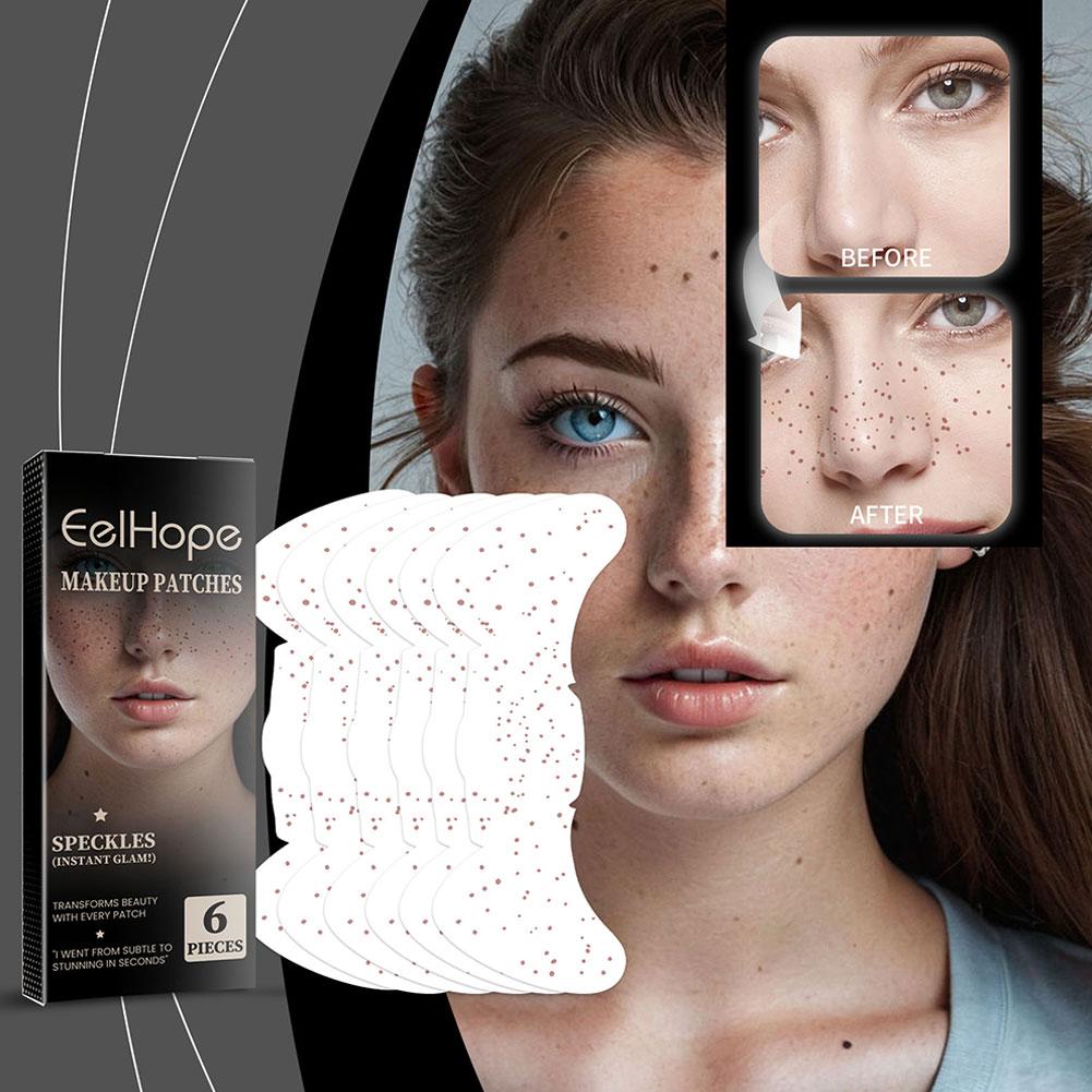 12/6 sztuk folii PE tatuaże złocenie piegi na twarzy fałszywe naklejki tatuaż oko samoprzylepne piegi B U0U8