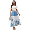 Summer 2026 High Waist A-Line Color Block Skirt for Women