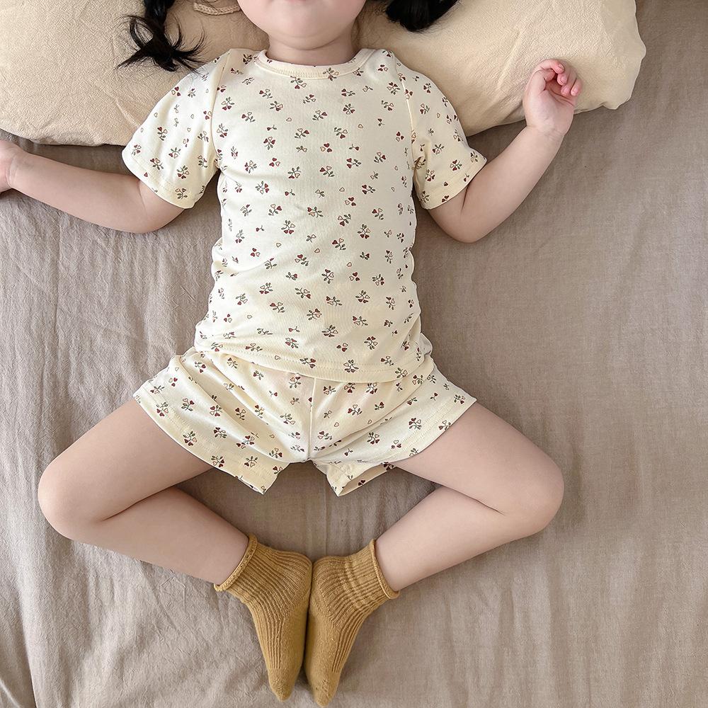 Children's Home Clothes Summer Children's Pajamas Suit Girls Home Clothes Cotton Short-sleeved Suit Cartoon