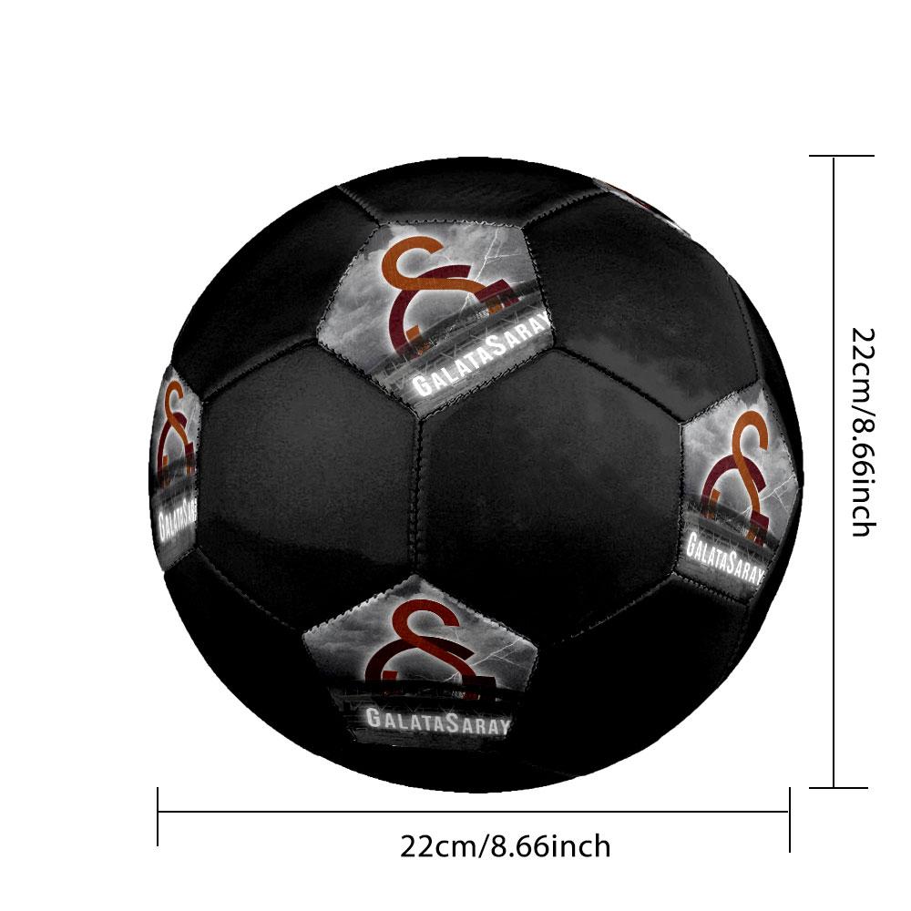 Galatasaray FC Size 5 Soccer Ball, Machine-Stitched PVC, Durable & High Bounce, All Ages Fit, Fan Merchandise, Matches & Outdoor Use.