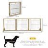 Folding Dog Gate with 3 Panels and Triangular Feet, 210x70 Cm, Natural Wood
