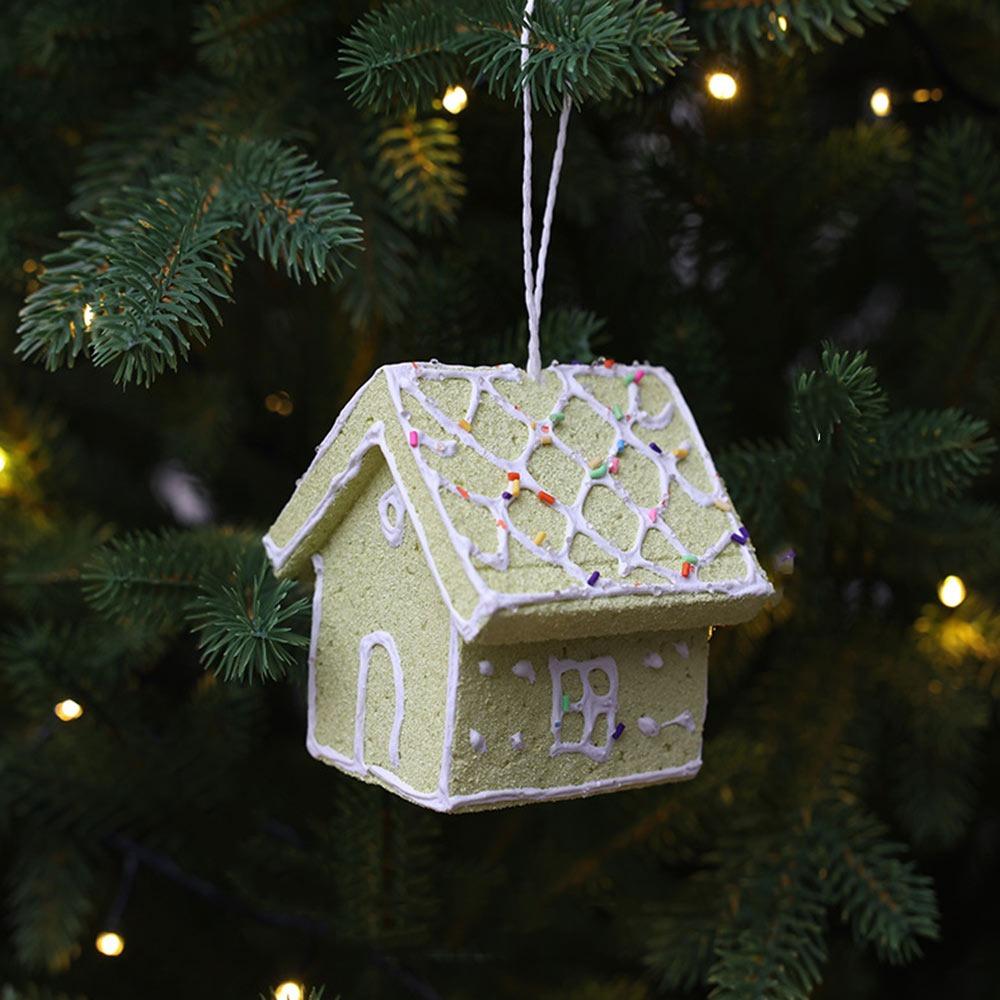 Green Christmas Hanging Decoration Cartoon Cane House Gift Candy Cake Ice Cream Hanging Pendants Photo Props Foam