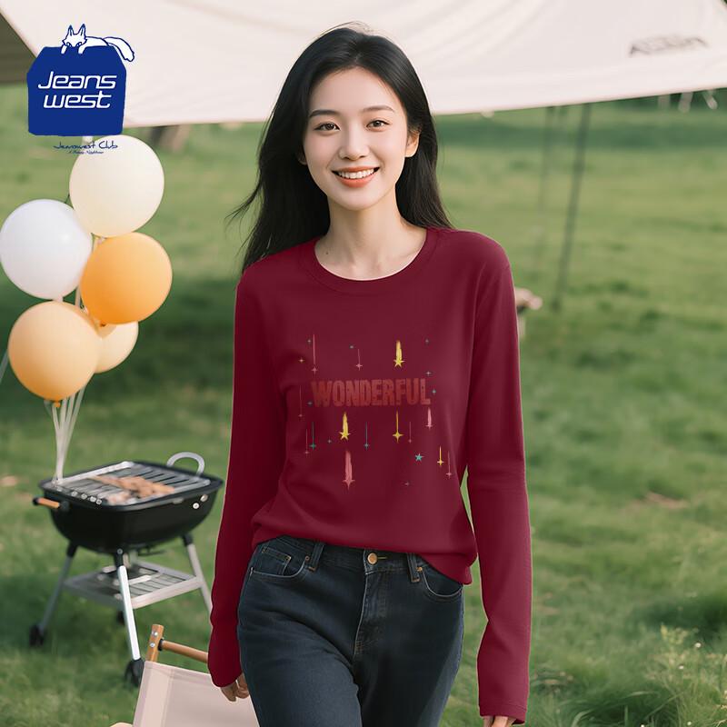 JEANSWEST CLUB Women s Loose Fit Cotton Long Sleeve T-Shirt XL