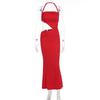 European and American summer new American women's clothing sexy neck halter hip wrap slim evening dress dress