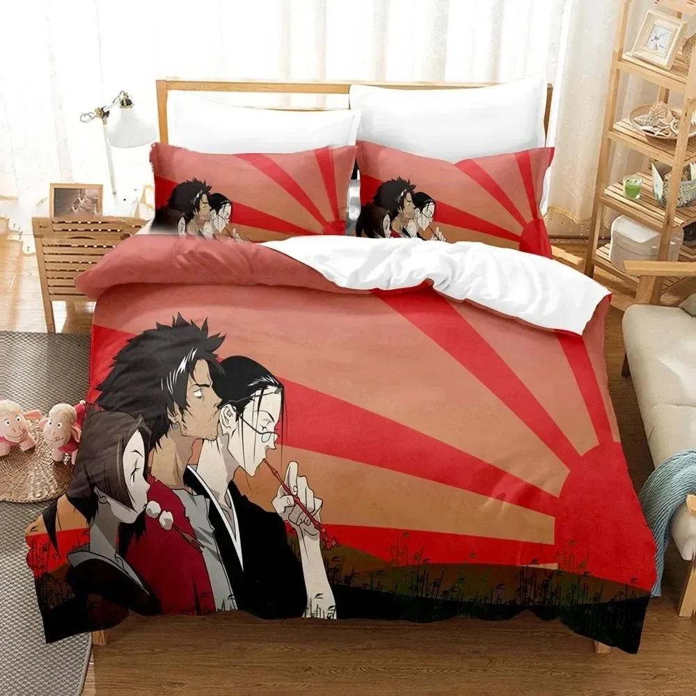 3D Printed Samurai Champloo Bedding Set Anime Duvet Cover Double Twin Full Queen King Adult Boys Bedclothes Quilt Cover