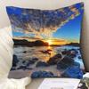 "Nature's Wonders Throw Pillow Covers - Mountain, Waterfall & Sunset Scenic Cushion Cases"