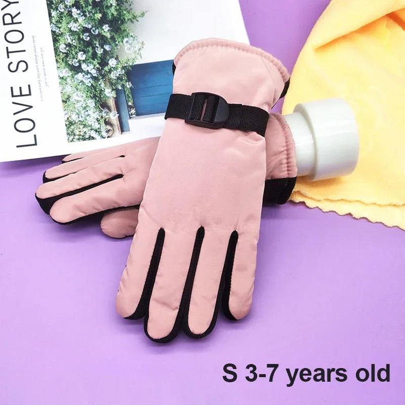 Kids Gloves Waterproof Outdoor Full Finger Thermal Gloves Children Winter Snow Mittens For For 3-13 Years Old Boy Girl