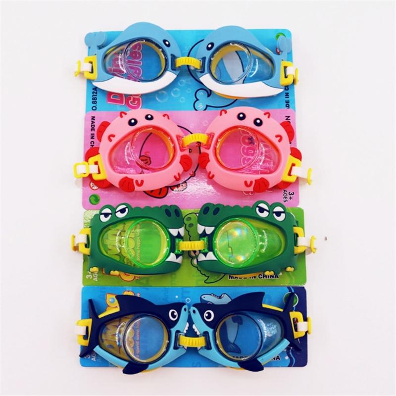 Kids AntiUV Swim Goggles Cartoon AntiFogs Toddlers Swim Glasses Adjustable Waterproofs Swimming Glasses for Boy Girls