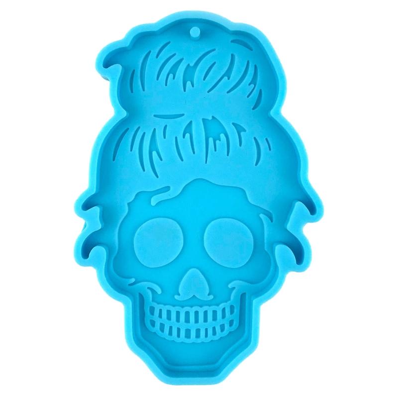 Human for Head Skull Keychain Drop Glue Mold Diy Halloween Pendant Backpack Decor Silicone Mold Epoxy Resin Crafting Mol