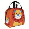 1pc Thermal Insulated Bag with Cute Lion Design Orange Background Non-Food Contact Thermal Insulation