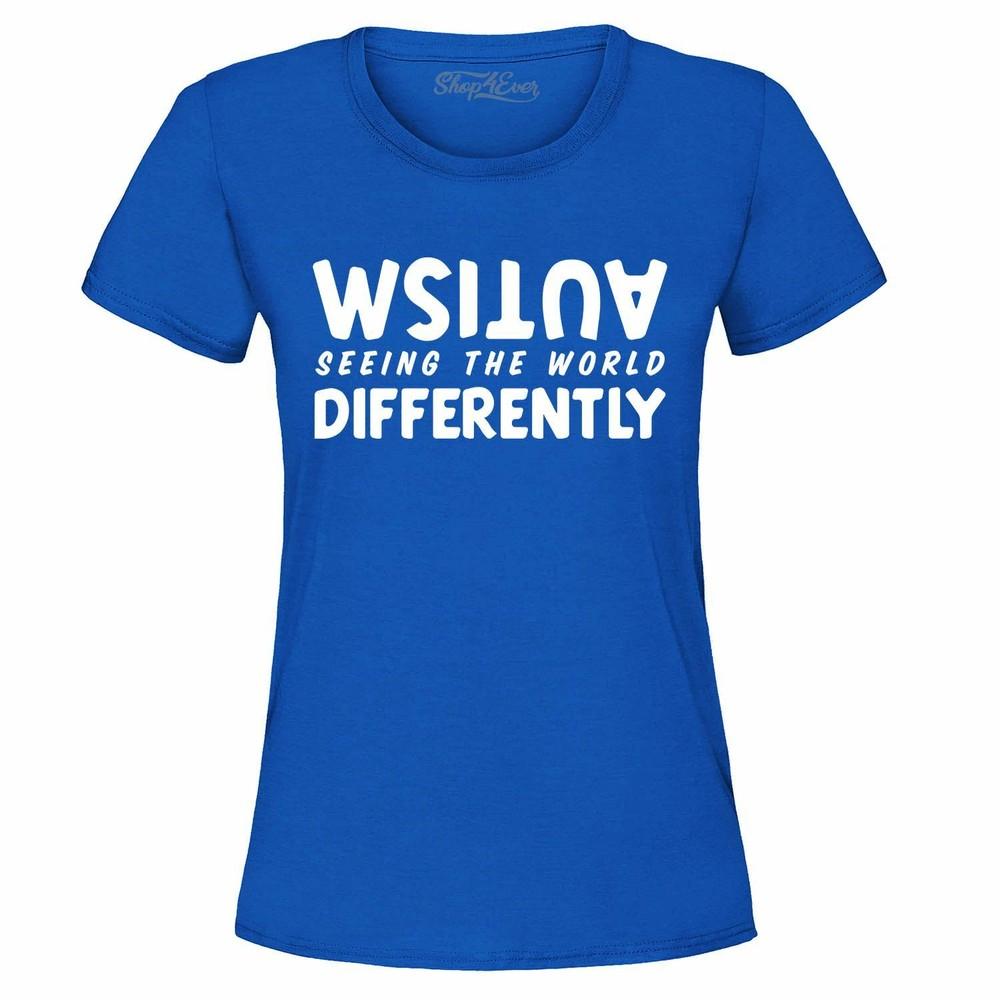 

Autism Seeing The World Differently Women s T-Shirt Autism Awareness Shirts 4XL