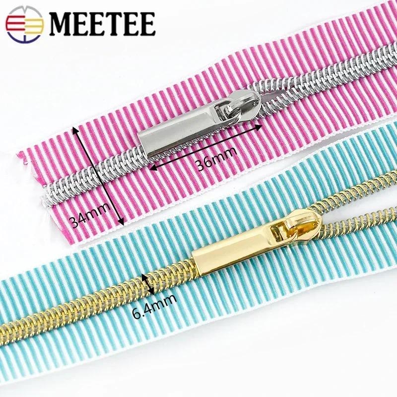 2-5Meters 5# Meetee Striped Nylon Zippers Tape for Sewing Plastic Roll Coil Zip By The Meter Zipper Closure Garment Accessories