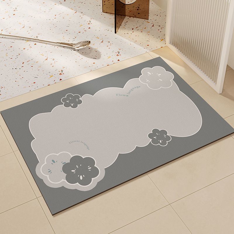 

Flower bathroom floor mat, water-absorbing non-slip diatom mud mat, toilet door mat, toilet quick-drying anti-drop foot mat 40X60cm 15.7X23.6in