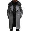 Men's Plus Size Double-Breasted Fur Collar Wool Coat