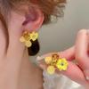 Korean Fashion Crystal Flower Earrings For Women Jewelry Trending New Luxury Women's Zircon Petal Earrings Accessories Gift