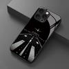 Schwarz-Weiß-Nachtansicht Startbahn Flugzeugmuster Glas Handyhülle geeignet für iPhone 17 16 15 14 13 12 11 Pro/Max/Plus Stoß