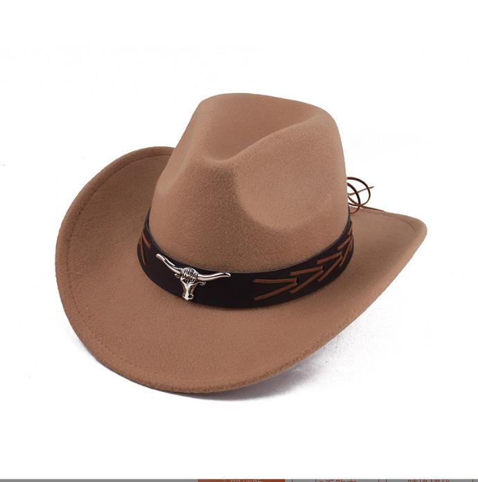Summer Felt Cowboy Hat Men Women Couple Ethnic Rolled Brim Bohemian Fedora Sun Cap for Outdoor Beach