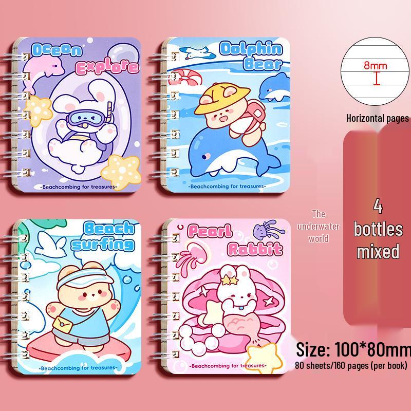 Capybara Cartoon Pocket Notebook for Primary Students - Cute, High-Value, Portable, Small Size