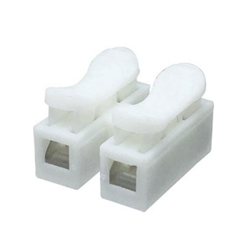 100Pcs Push Quick Wire Cable Connector Spring Clamp Terminals 2 Pin Spring Wire Connectors Wiring Terminals Easy to Use