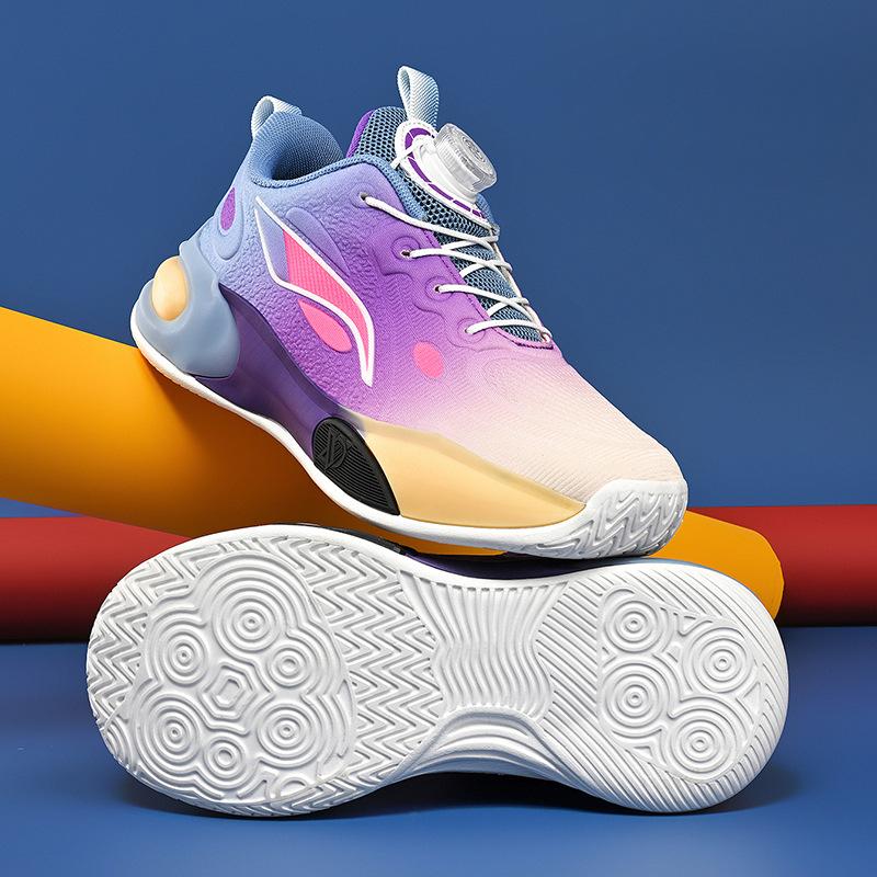 Children's basketball shoes new breathable mesh lightweight non-slip middle-aged and older boys training actual sports basketball shoes tide