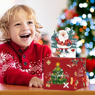 Christmas Cash Box Money Pull Box With Pull-out Santa Claus For Congratulations Easter Party Birthday Halloween