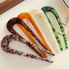 Acetate U-shape Chinese Hairpins Fork Hair Sticks Women Girls Vintage Chic Simple Styling Hair Accessories Headband Comb Tool
