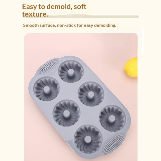 6-Cavity Silicone Cake Mold Non-stick Food Grade Easy Release DIY Round Cookies Donut Pudding Chocolate Fondant Jelly Baking Mold