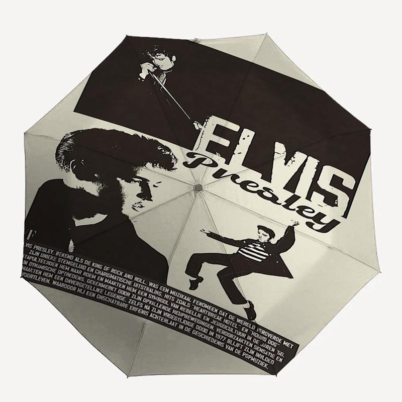 

1pc Elvis Presley Automatic Open, Windproof, Compact Travel Umbrella, Gift for Birthday, Christmas, Business 93085