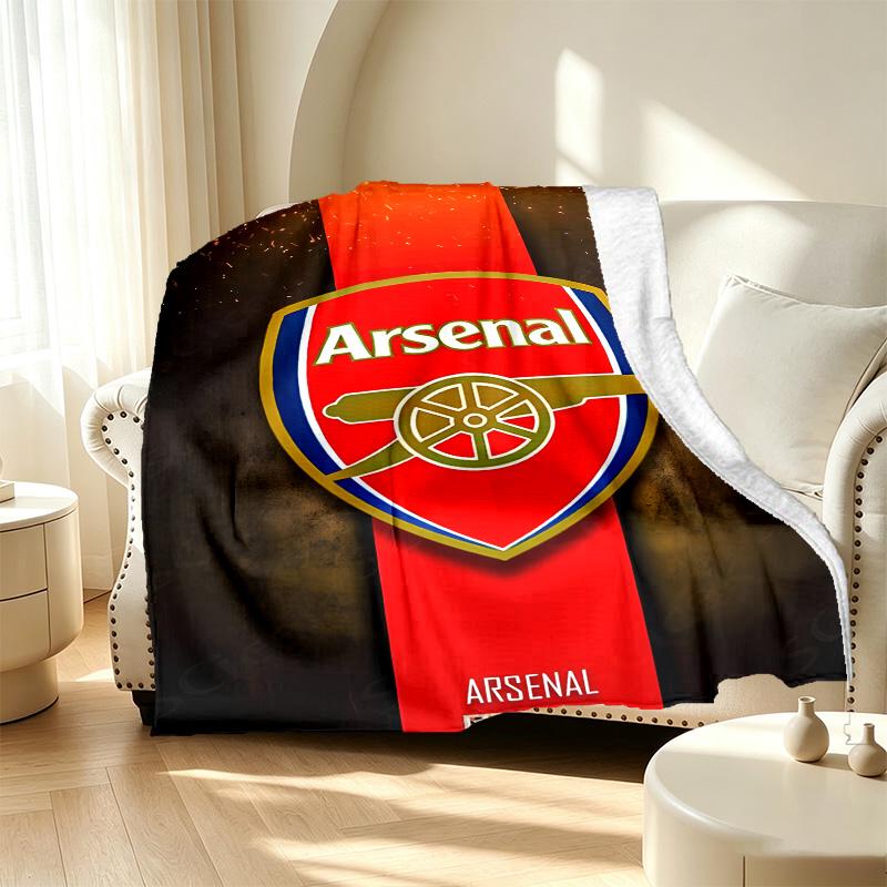 Arsenal F.C Pattern Blanket for Home Decoration, Bed, Sofa, Car Travel, Camping, Suitable for All Seasons, Birthday Christmas Gift