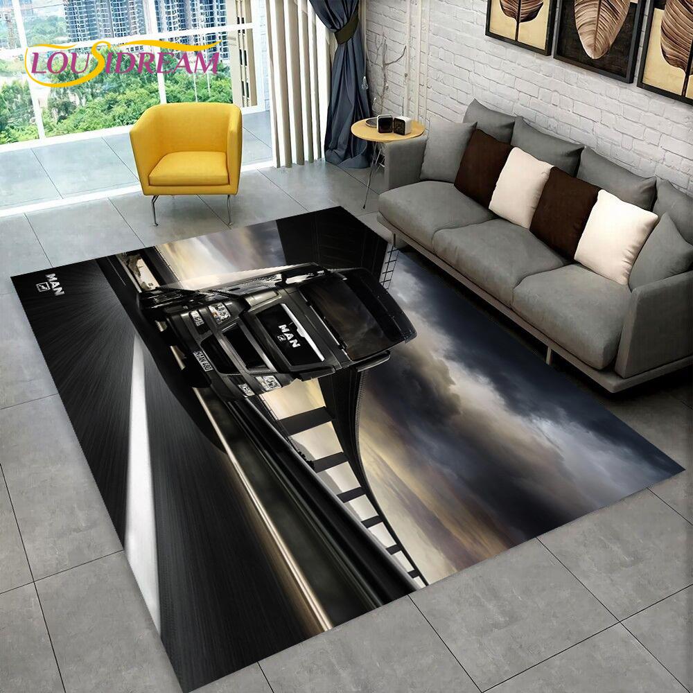 Latest MAN Truck Lorry 3D Printing Rug Carpet for Living Room Bedroom Home Decor,Floor Mat Non-slip Decoration for Sofa Doormat