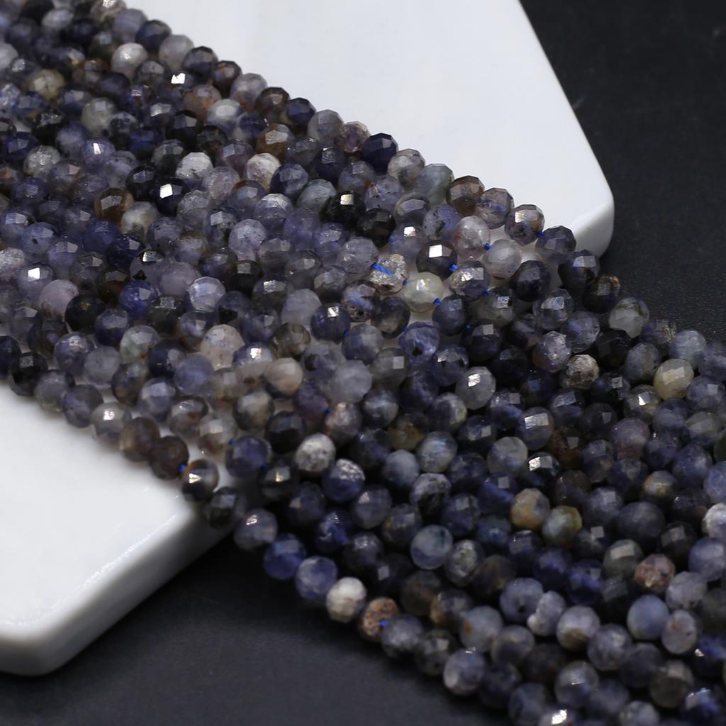Natural Stone Faceted Beads Amethyst/iIolite Beads 4x5 MM Charms For Jewelry Making DIY Necklace Bracelet Earrings Accessory