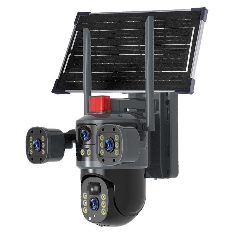 V380 Dual-Lens Solar 4G Surveillance Camera - IP Gun-Ball Linkage Model