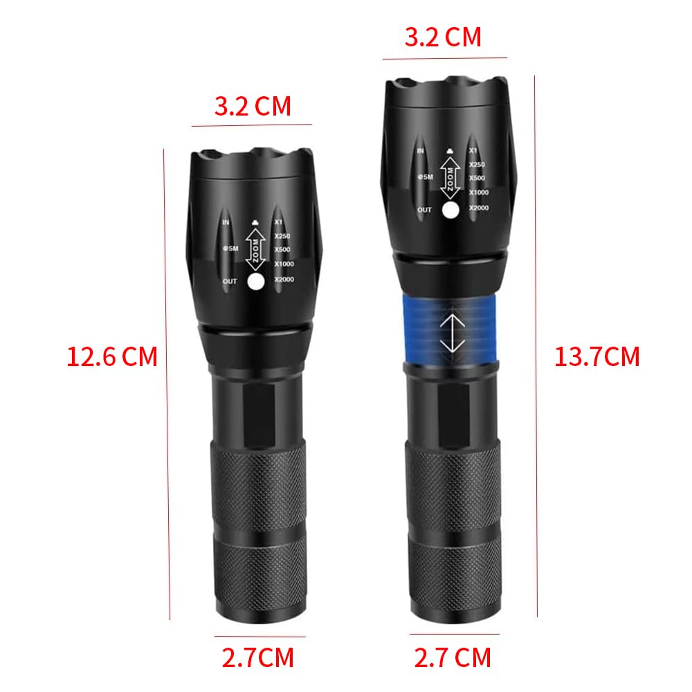YZYOE Rechargeable 850NM Infrared Tactical Dual White and LED Infrared Hunting Two for Raccoon and Night Flashlight, Light, Modes, Hunting,