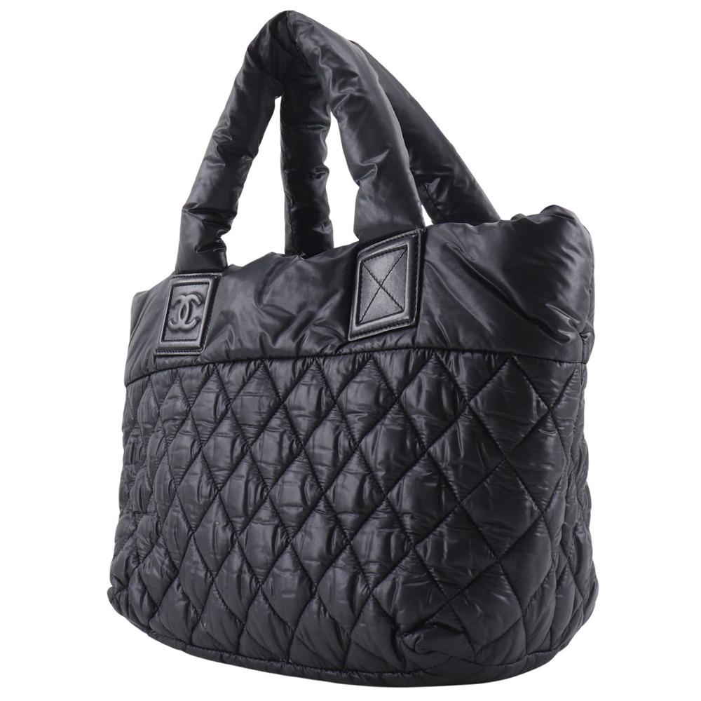 CHANEL Cococoon Handbag A48610 Small tote reversible black Nylon Women Used