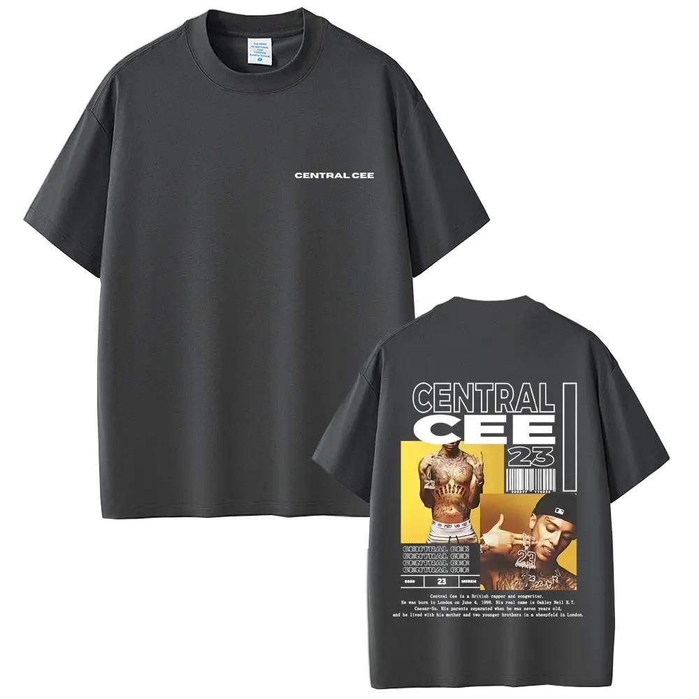 2026 Summer Rapper Central Cee Album Flat Tshirt Male Hiphop Fashion Pop Music Cotton Tshirt Casual Retro Super Street Clothes