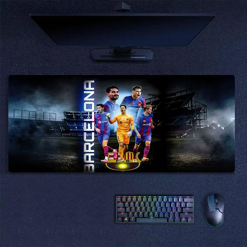 Barcelona Großer Gaming-Tischkissen Rutschfest Laptop Tablet Großes Mauspads XXL Matte Mini-PC Spielmatte Mit Verriegelungskante