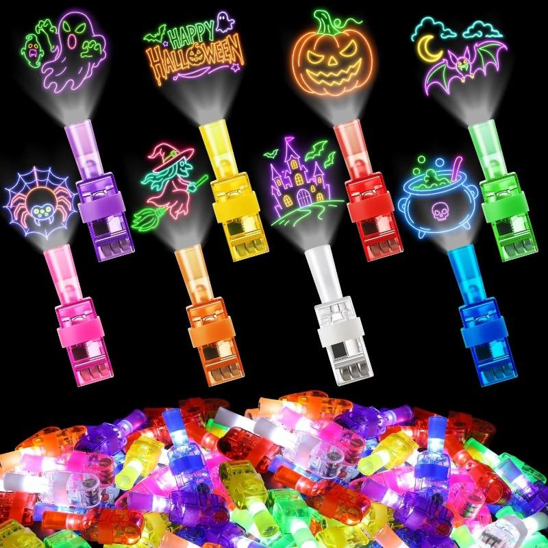 12/24/36/48 Stück Halloween LED Fingerlichter Neon Partygeschenke Leuchten im Dunkeln Rave Partyzubehör Mitgebsel-Tüten Füllmaterialien Schachtelpreise