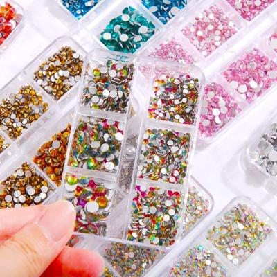 6-Grid Nail Mixed DIY Soft Pottery Cobblestone Suit Rhinestone Boxed Nail Jewelry